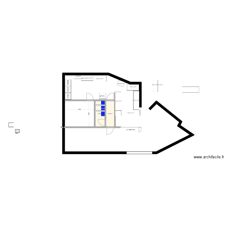 st nazaire 1. Plan de 2 pièces et 6 m2