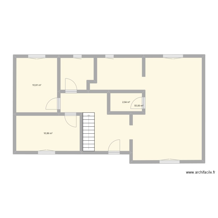 Maison RDC. Plan de 4 pièces et 80 m2