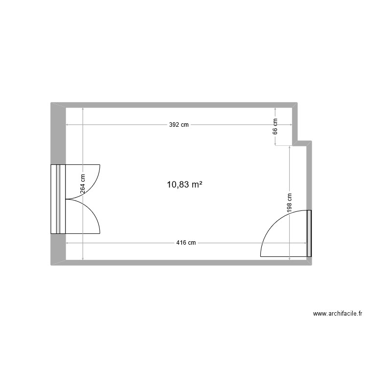 Ch 1 Mantes. Plan de 1 pièce et 11 m2