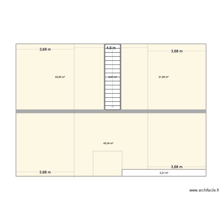 1er étage ACTUEL. Plan de 5 pièces et 96 m2