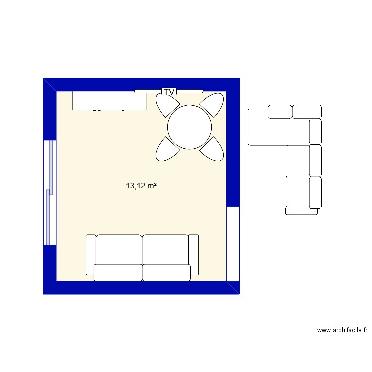 salo,. Plan de 1 pièce et 13 m2