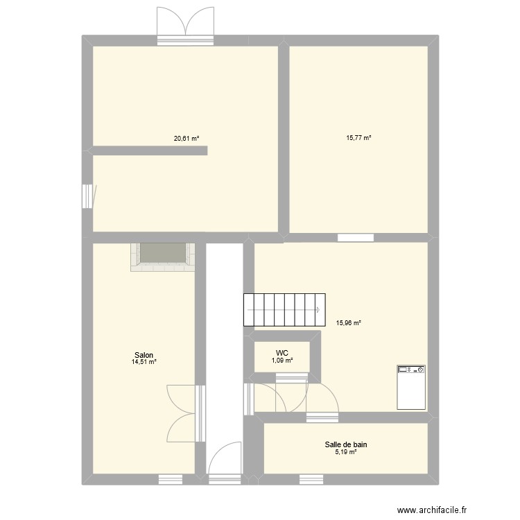 AVANT. Plan de 6 pièces et 73 m2