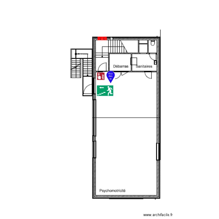 MAMD_Plan évacuation_Etage 1. Plan de 0 pièce et 0 m2