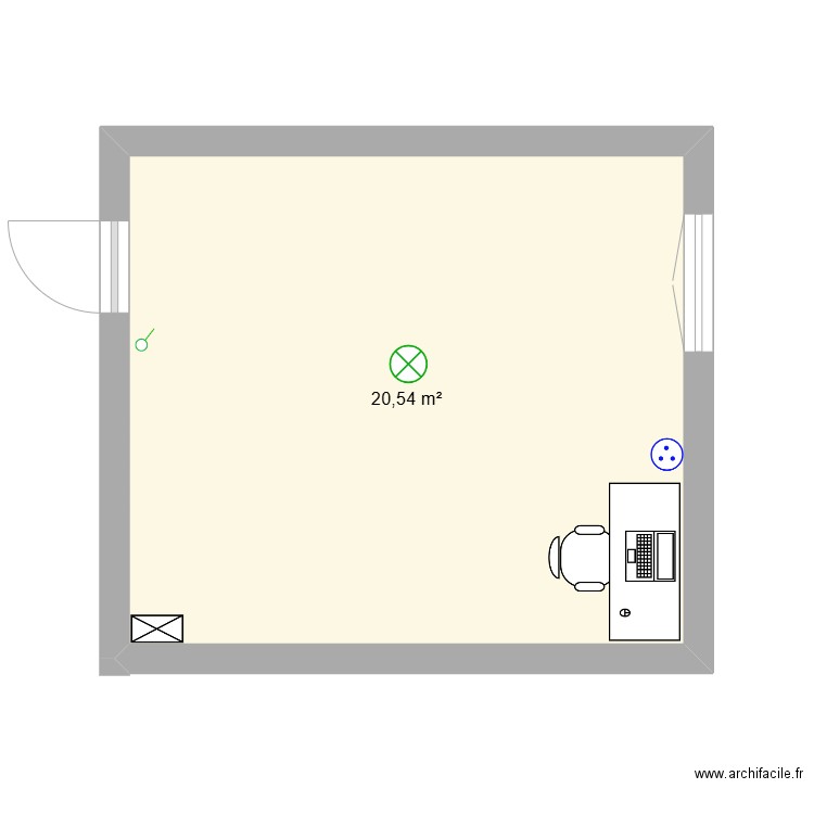 STNE. Plan de 1 pièce et 21 m2