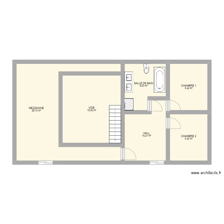 Maison Saint saturnin. Plan de 6 pièces et 80 m2