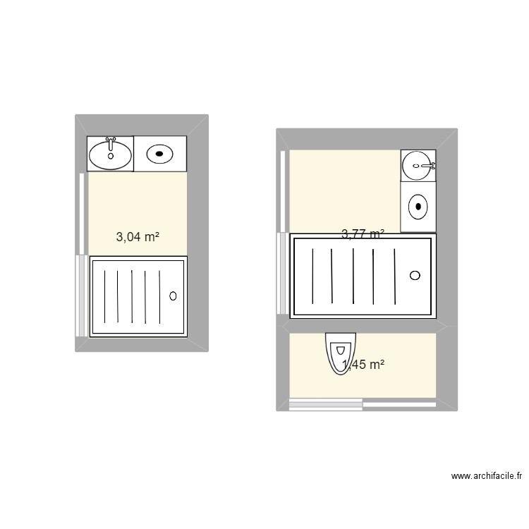 SDO. Plan de 3 pièces et 8 m2