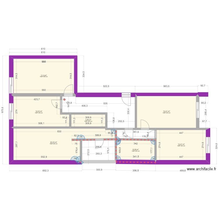 s silvestre bis. Plan de 7 pièces et 87 m2