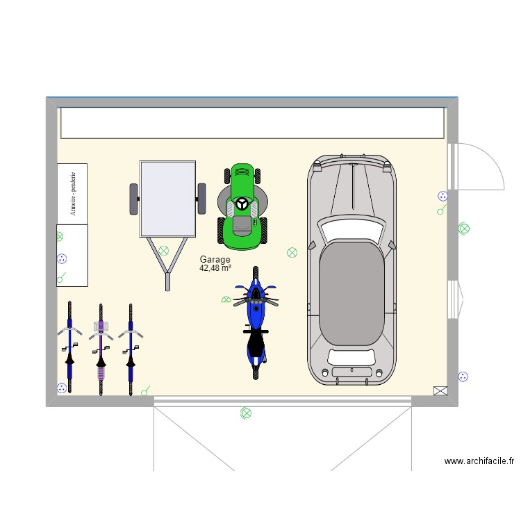 Garage . Plan de 1 pièce et 42 m2