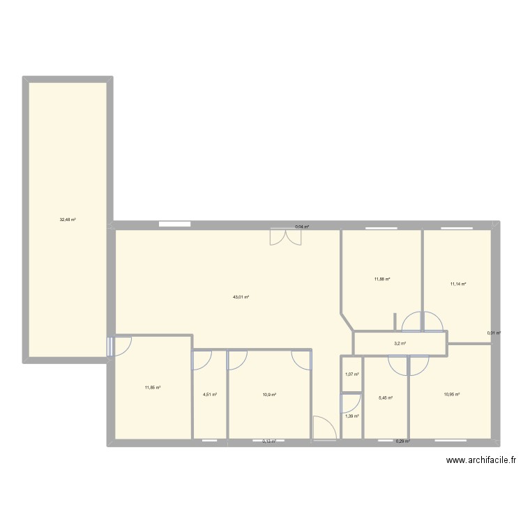 Maison Pessac. Plan de 16 pièces et 148 m2