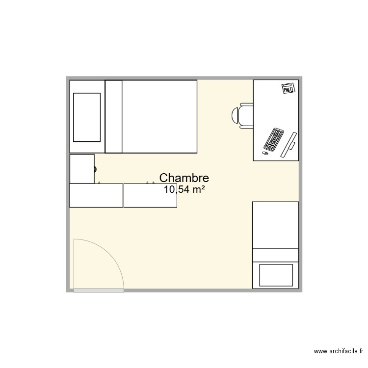 Salle 1 . Plan de 1 pièce et 11 m2