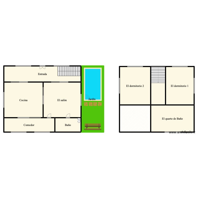 diapo espagnol. Plan de 11 pièces et 753 m2