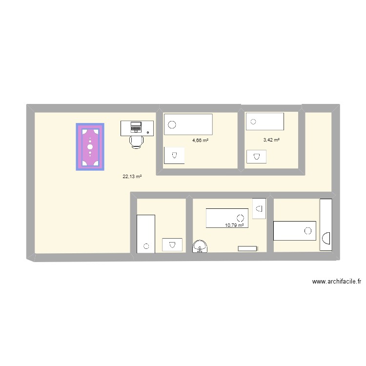 PLAN INSTITUT JAMYLA GOUAL. Plan de 4 pièces et 41 m2