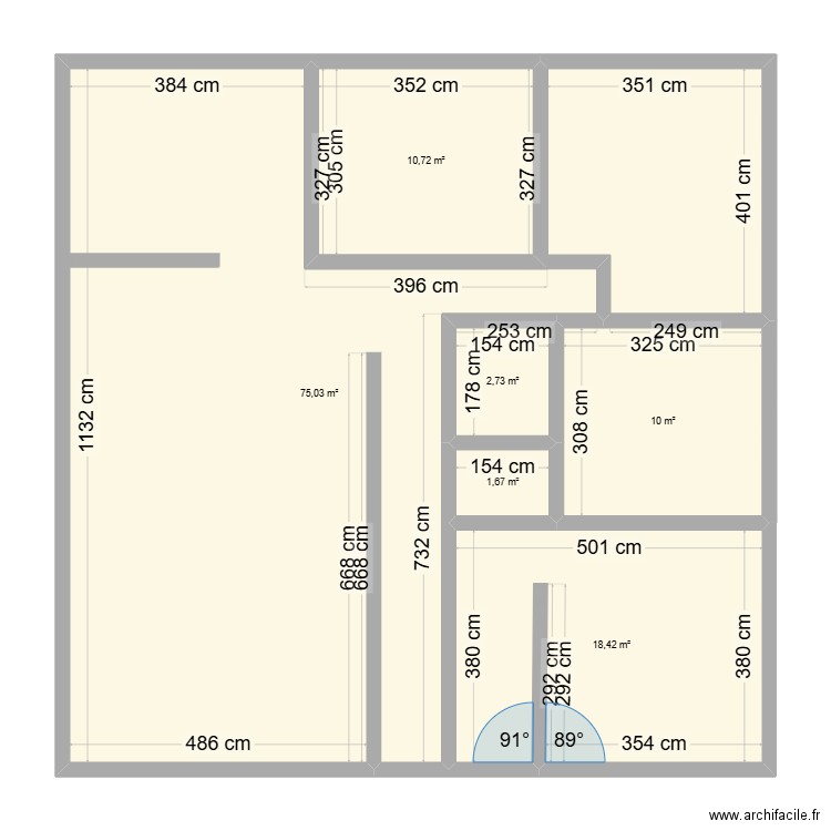 option 2. Plan de 6 pièces et 119 m2