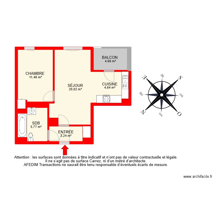 BI23634-. Plan de 14 pièces et 52 m2