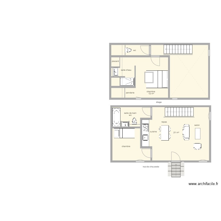 87G2028. Plan de 11 pièces et 82 m2