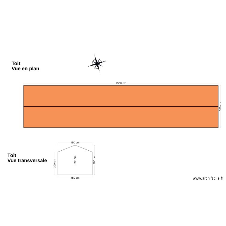 toit. Plan de 0 pièce et 0 m2