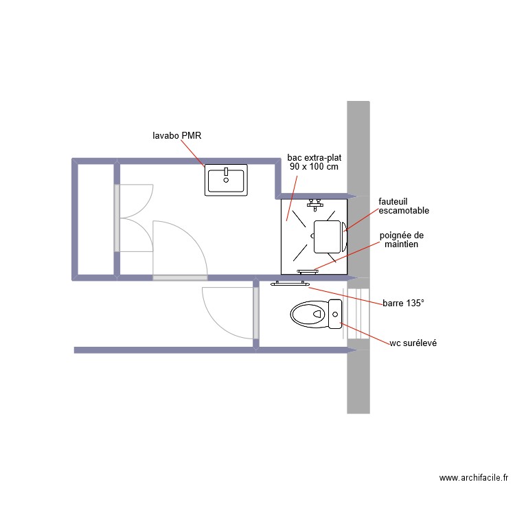 BEL ALLAM_PJT. Plan de 3 pièces et 6 m2