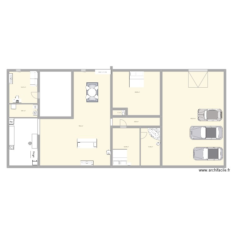 Plan de marius. Plan de 9 pièces et 255 m2