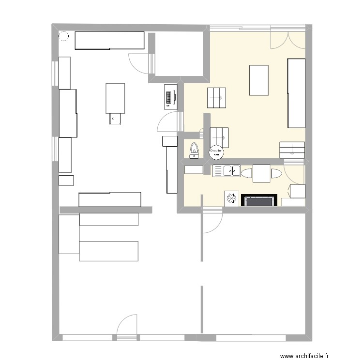 Moniflor. Plan de 2 pièces et 30 m2