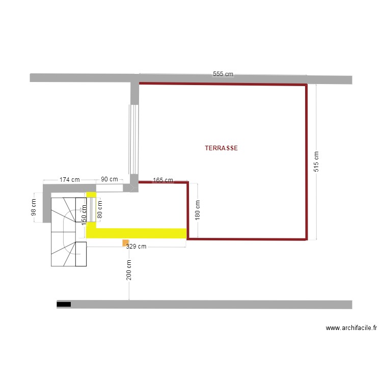 Projet 3 Molenbeek Terrasse à 200cm 5.11.24. Plan de 0 pièce et 0 m2