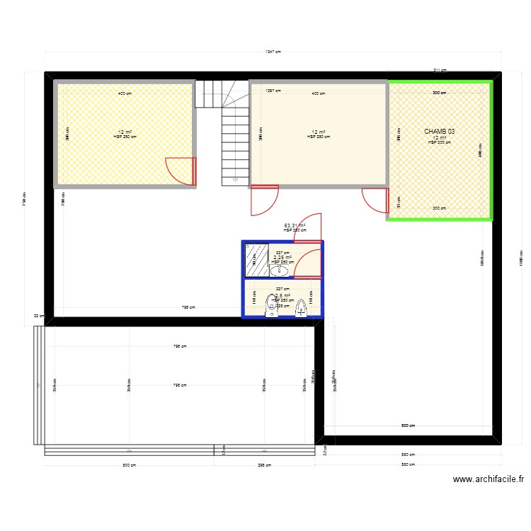 maison camp  03 01 2025. Plan de 6 pièces et 149 m2