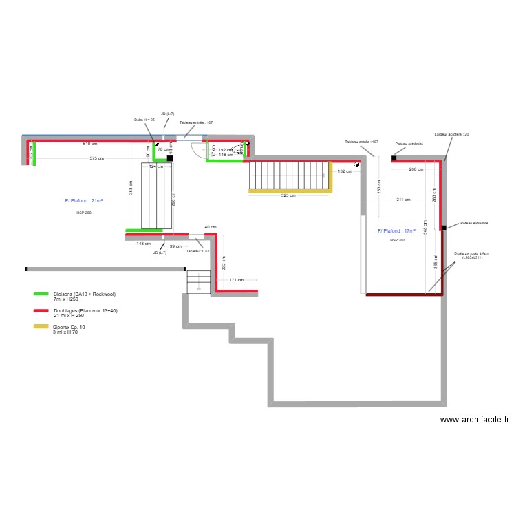 Roc Mer  - R+1 - Plan de masse / Cloisons/Doublage (Version 26.12). Plan de 0 pièce et 0 m2