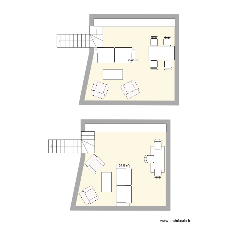 123. Plan de 2 pièces et 51 m2