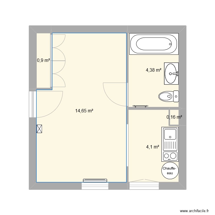 Appartement. Plan de 5 pièces et 24 m2