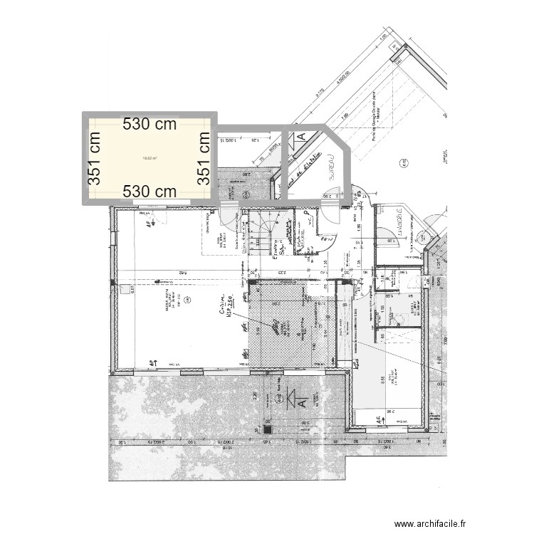 Test. Plan de 1 pièce et 19 m2