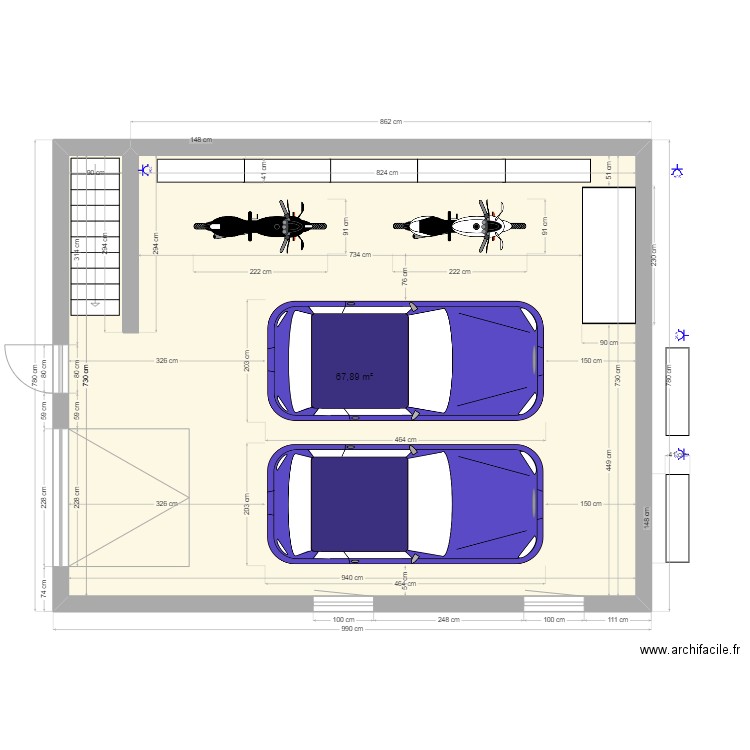 Garage Faubourg 1. Plan de 1 pièce et 68 m2