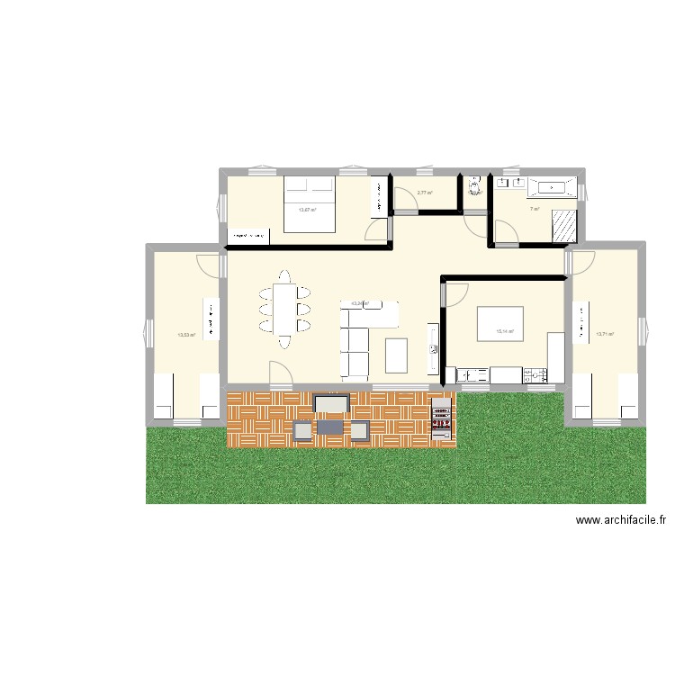 MAISON CONTAINER. Plan de 8 pièces et 110 m2