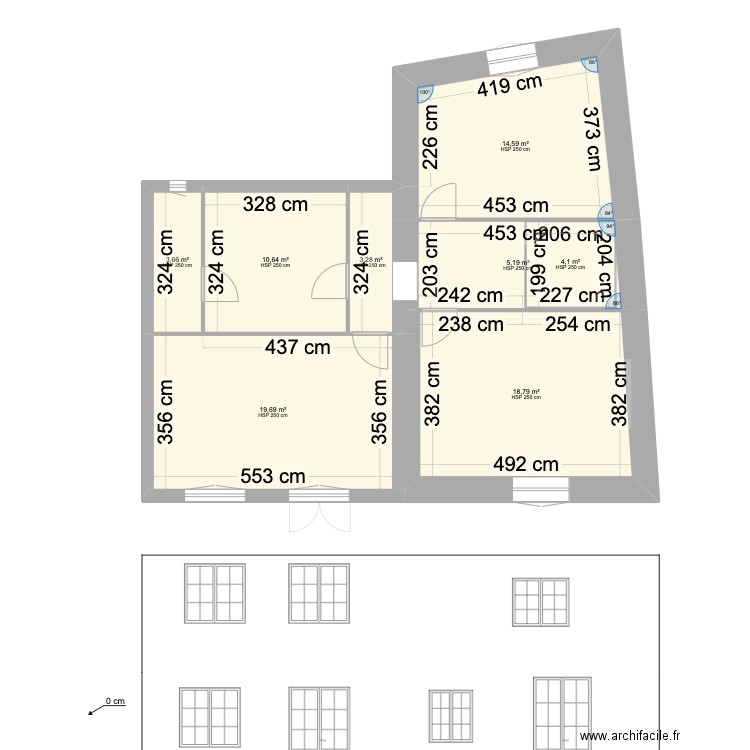 MAME. Plan de 16 pièces et 201 m2