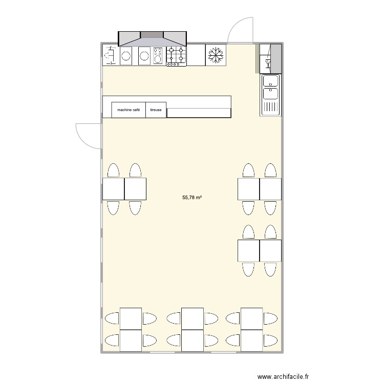 La cabane 2025. Plan de 1 pièce et 56 m2