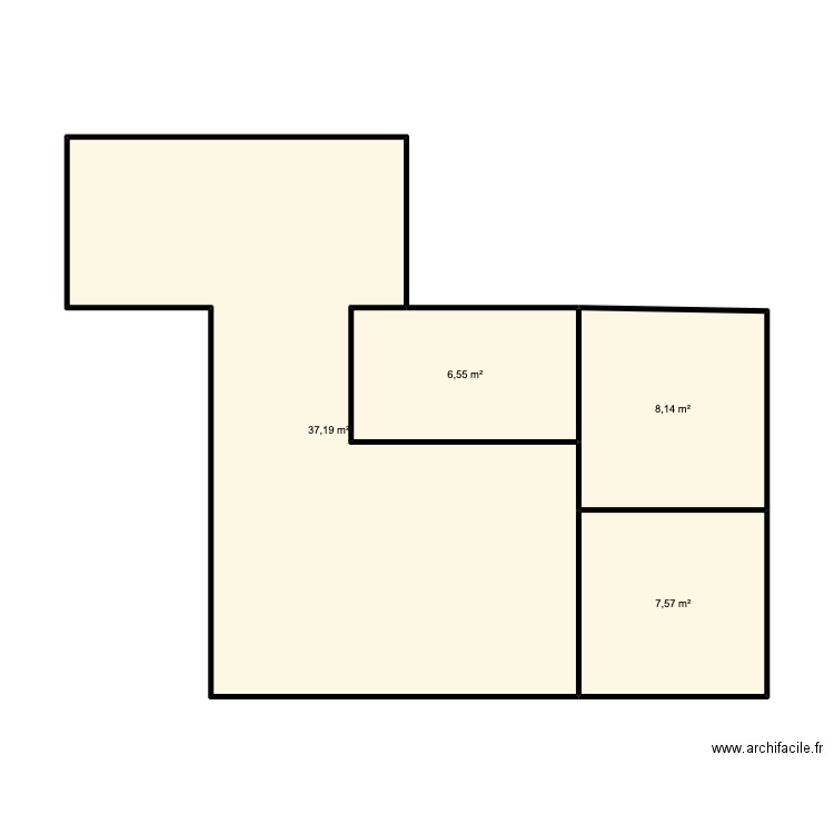 cabinet chalet. Plan de 4 pièces et 59 m2