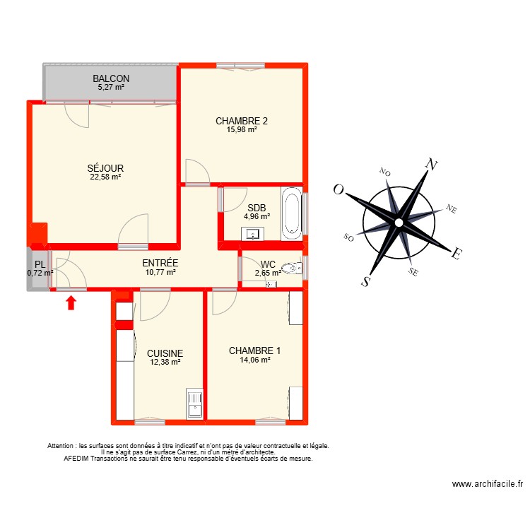 BI 17179 - . Plan de 14 pièces et 119 m2