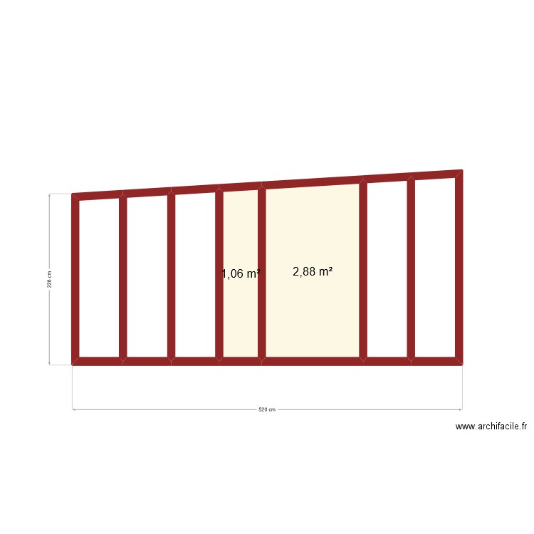 plan de coupe cabanon. Plan de 7 pièces et 10 m2