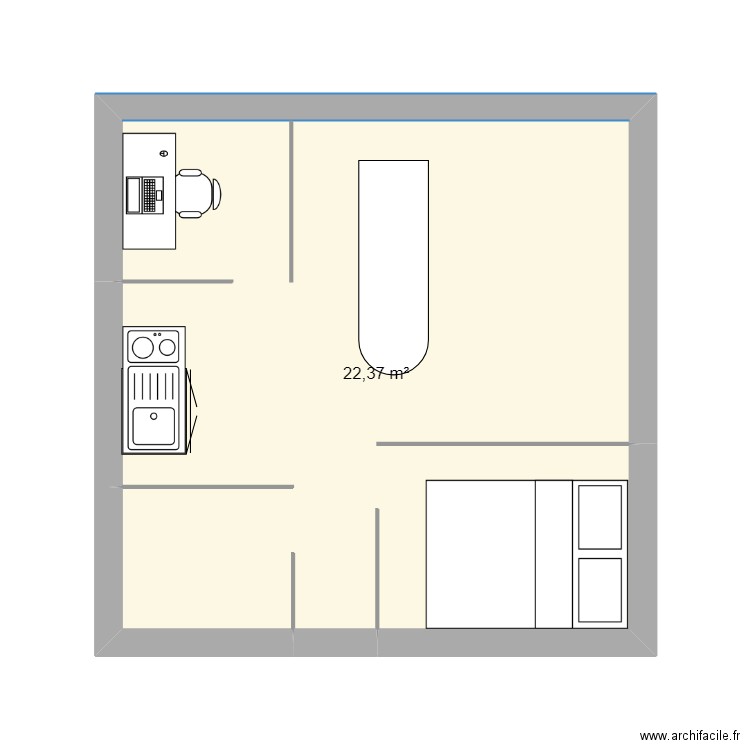 maison plan. Plan de 1 pièce et 22 m2