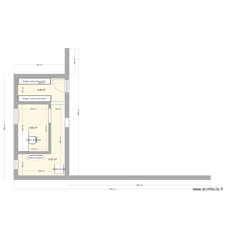 Extension01. Plan de 3 pièces et 17 m2