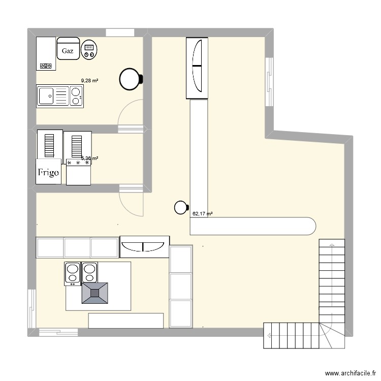 bake's clemence and co. Plan de 3 pièces et 77 m2