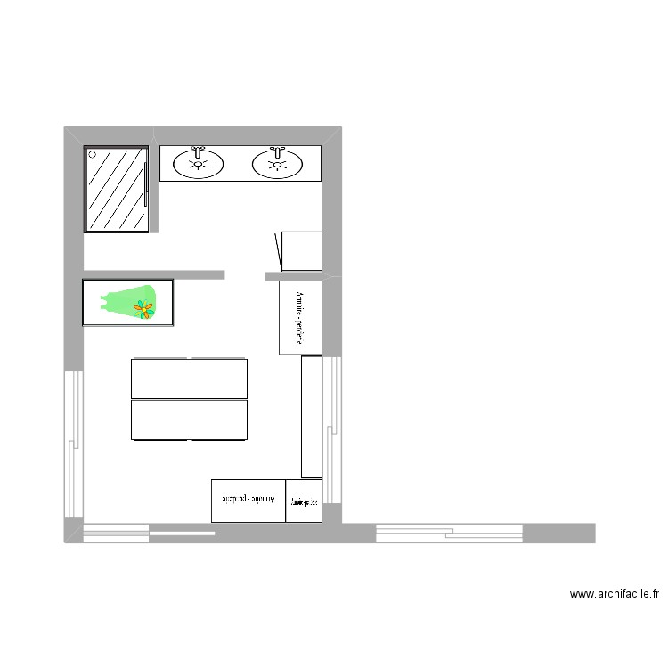 Dressing_salle de bain Villieu. Plan de 0 pièce et 0 m2