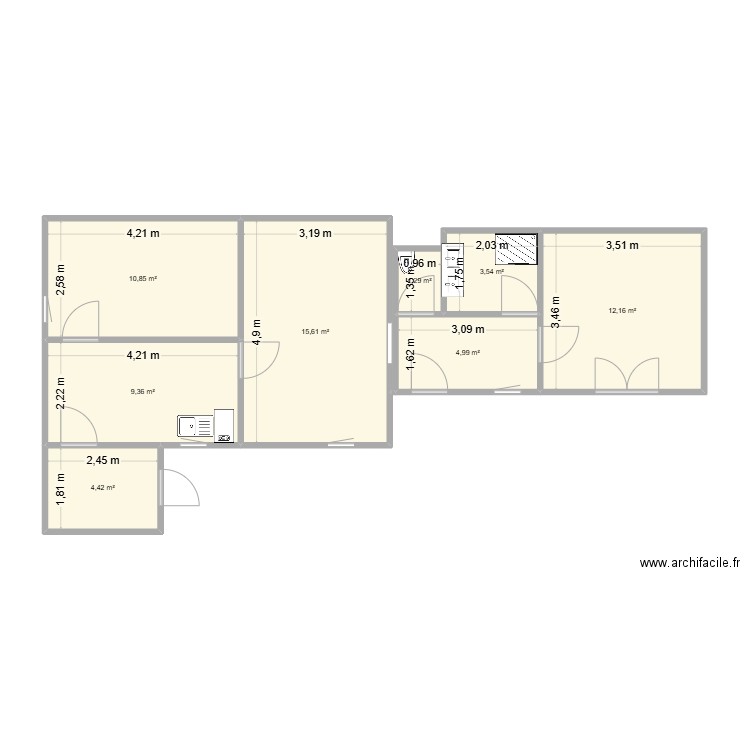 maison yvette base. Plan de 8 pièces et 62 m2