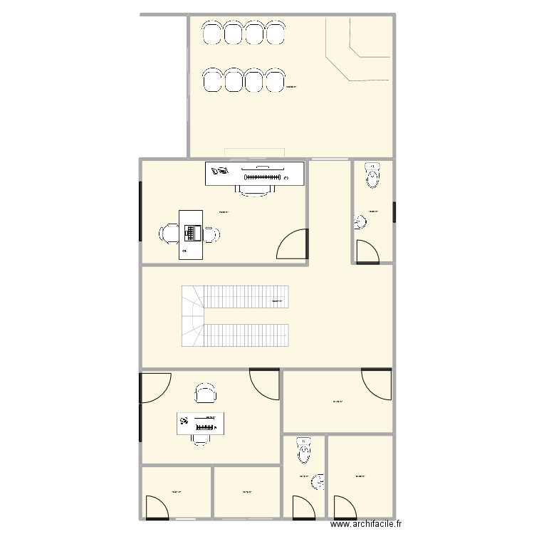 BLOC ADMIN-RDC PLAN. Plan de 10 pièces et 534 m2