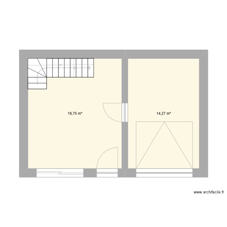 RNB&b. Plan de 3 pièces et 67 m2