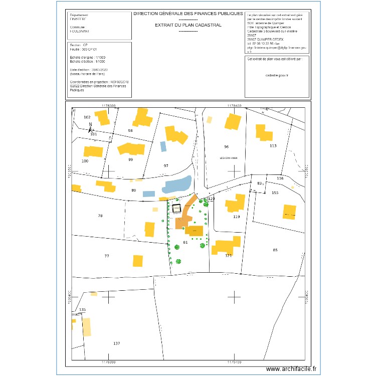 plan garage. Plan de 1 pièce et 35 m2