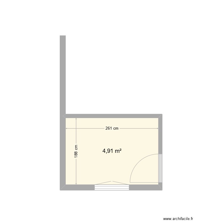 ORDOBASE BAS. Plan de 1 pièce et 5 m2