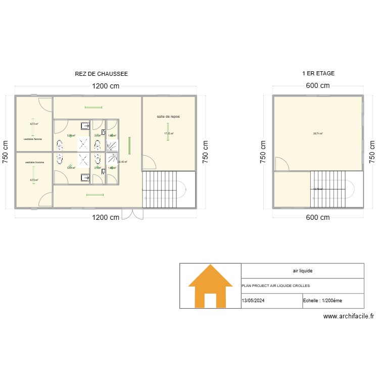 air liquide. Plan de 12 pièces et 127 m2