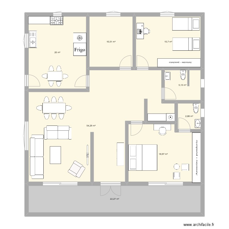 Plan 4. Plan de 8 pièces et 150 m2