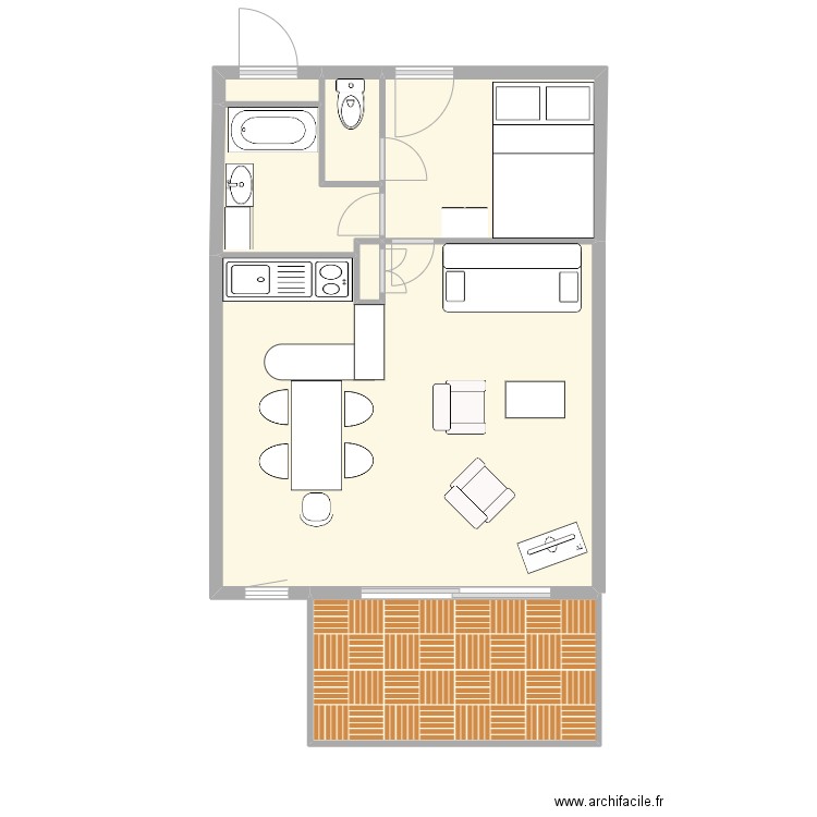 Alpe d'huez. Plan de 7 pièces et 42 m2