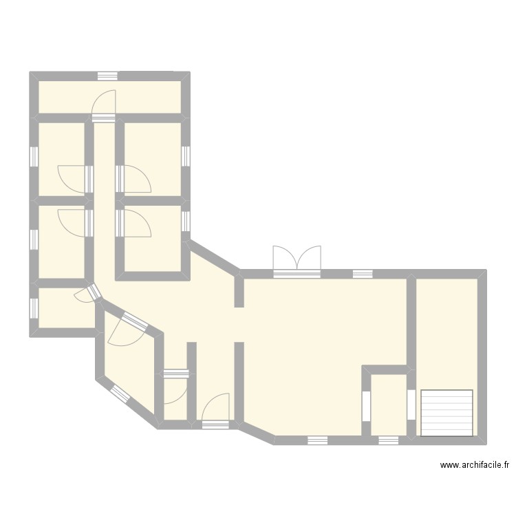 maison v . Plan de 10 pièces et 66 m2