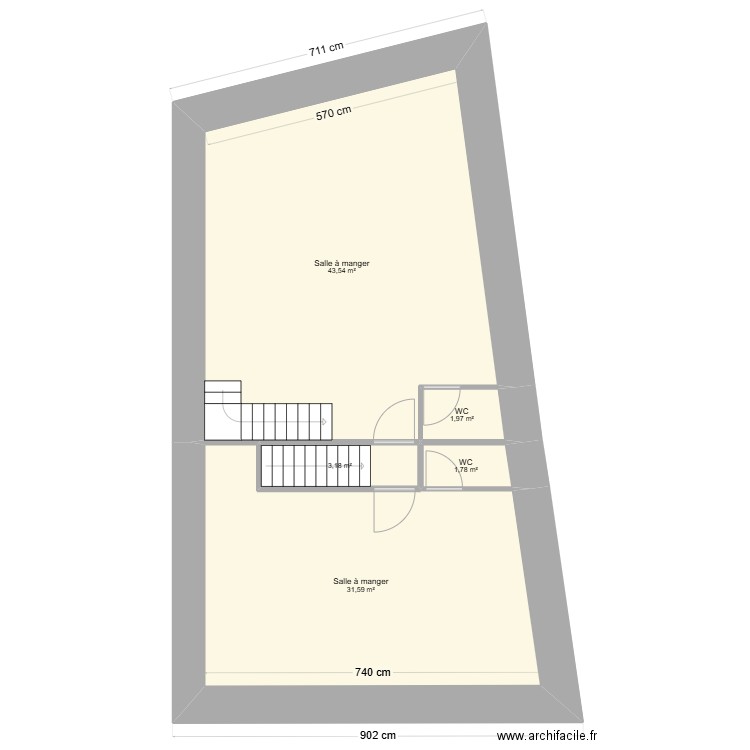 1er. Plan de 5 pièces et 82 m2